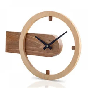Orbital wooden wall clock