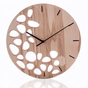 Wooden wall clock with hole