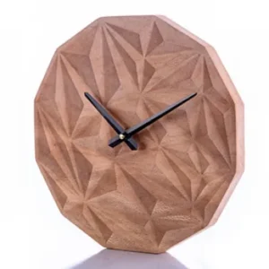 Geometric wooden wall clock